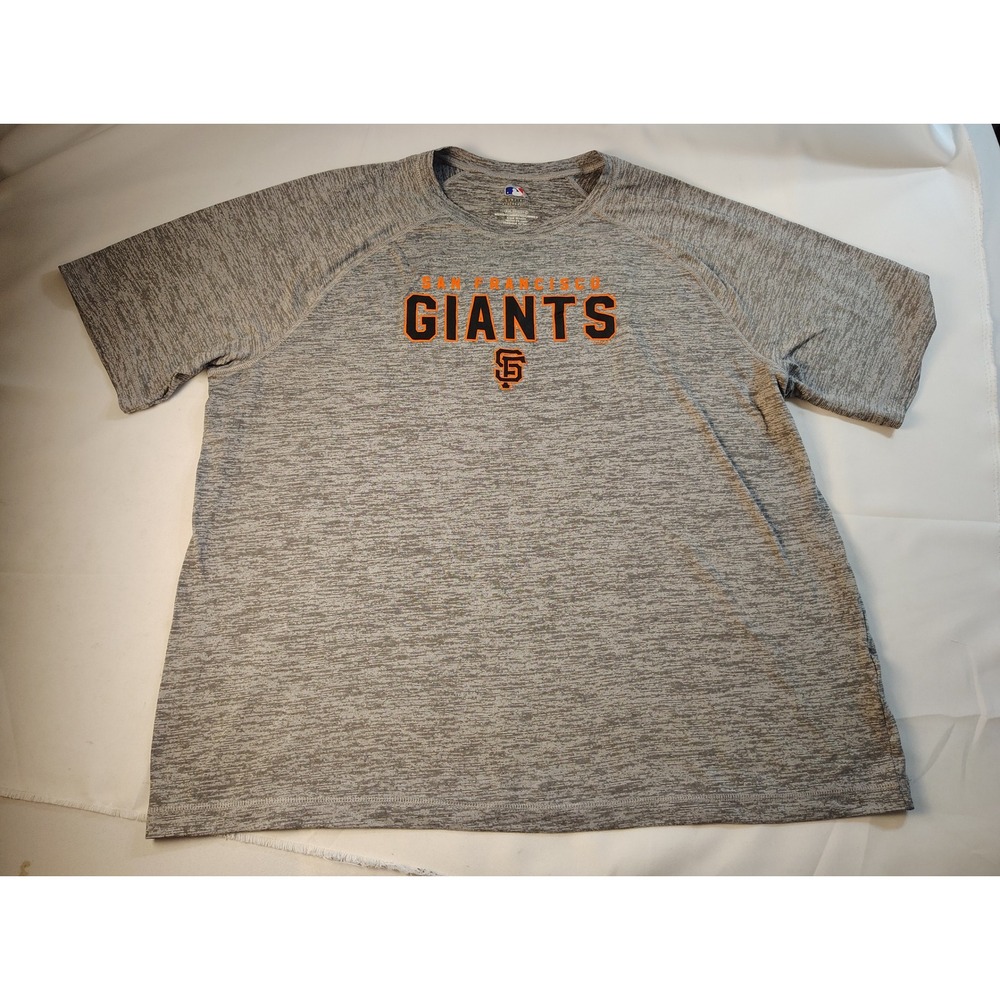 MLB San Francisco Giants Performance Raglan Tee Grey Heathered Baseball Shirt 2X